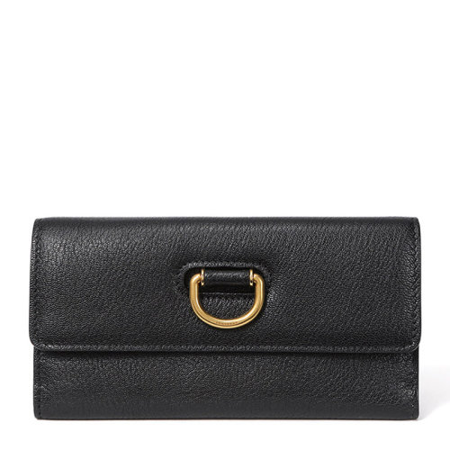 BURBERRY/博柏利 女士純色D環(huán)羊皮長款錢夾錢包卡包手拿包女包 4074955