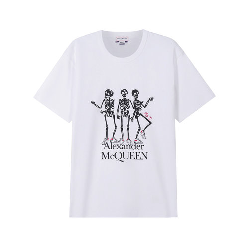 Alexander McQueen/亞歷山大麥昆【22春夏新款】男士棉質(zhì)圓領(lǐng)短袖T恤 682530 QSZ62