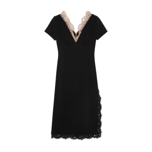  GUCCI古馳 22年秋冬 女士 彈力粘膠纖維蕾絲連衣裙 688406 XJD5M 1024