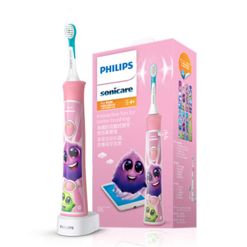 Philips/飛利浦 電動牙刷 藍牙版 兒童聲波震動牙刷HX6352/43【公主粉】【兒童牙刷新品上市】