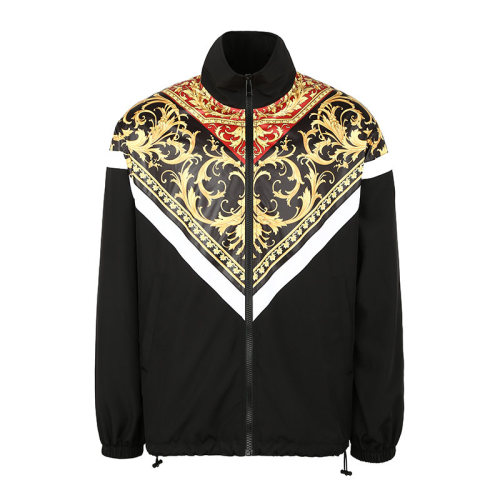 VERSACE/范思哲  男裝 時(shí)尚簡(jiǎn)約 男士黑色印花外套夾克 A85246A-6A2-2533