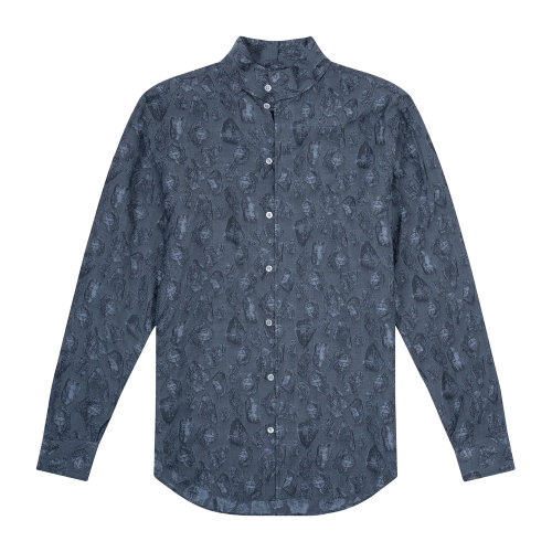 Emporio Armani 男士 灰藍(lán)色 純色襯衫  91CF2L-9122C-041