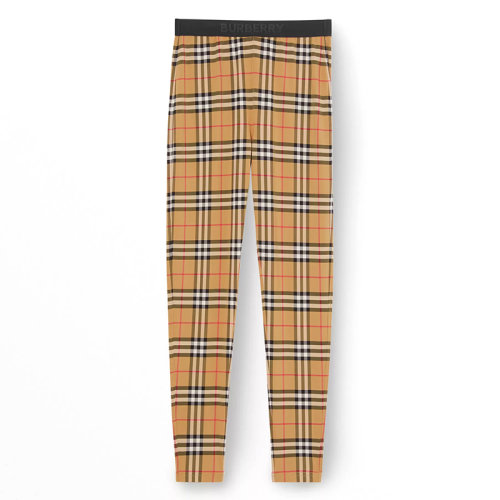 BURBERRY/博柏利 Vintage 格紋徽標(biāo)裝飾緊身褲女士休閑褲 80124501