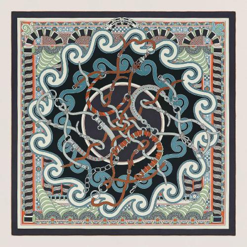  HERMES愛馬仕 22年秋冬 女士 披肩 Chale 140 Harnais en Rosace H243853S 09