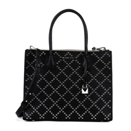 MichaelKors/邁克·科爾斯Mercer系列女士牛皮衍縫壓花大號手提包單肩斜挎鎖頭包