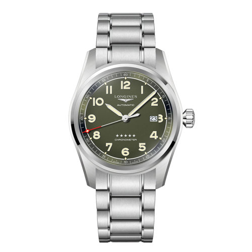 LONGINES/浪琴 先行者系列 男士啞光綠自動(dòng)機(jī)械精鋼防刮藍(lán)寶石水晶鏡面腕表42毫米L3.811.4.03.6