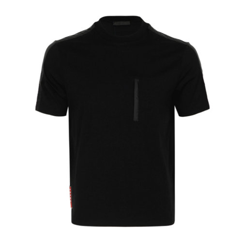 PRADA/普拉達(dá) 男士黑色圓領(lǐng)短袖T恤 SJN203-1KG6-F0806