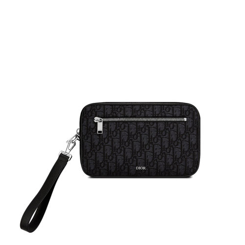 DIOR/迪奧 20  男士黑色提花帆布手拿包2ESCA340YSE_H03E