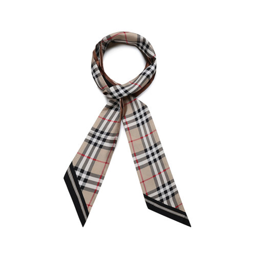 BURBERRY/博柏利 男女通用款桑蠶絲裝飾帶小領(lǐng)巾窄版絲巾 80289501