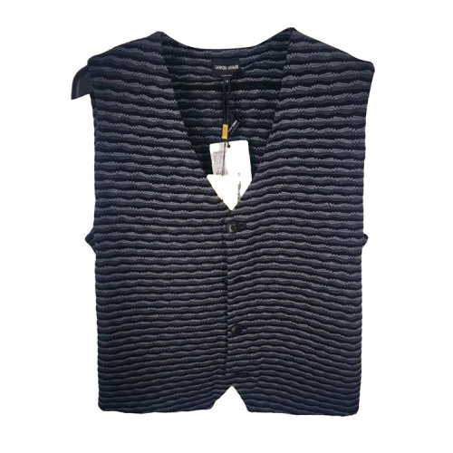 Giorgio Armani/喬治阿瑪尼 深藍色條紋馬甲 SSJ02J SSWBJ 011