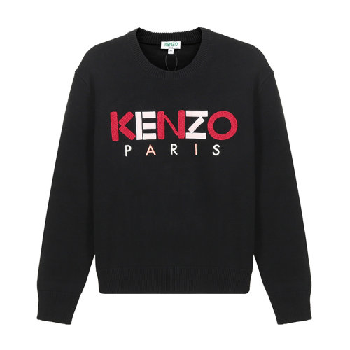 KENZO/高田賢三 女士針織衫/毛衣LOGO刺繡棉質(zhì)長(zhǎng)袖圓領(lǐng)毛衣針織衫 2PU507 808