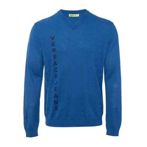  VERSACE JEANS COUTURE 男士淺藍色粘膠纖維針織衫/毛衣 B5GMA823 6652 225 PLFSX