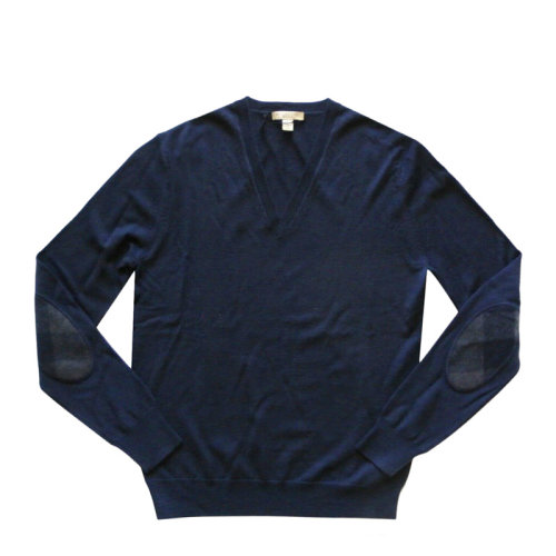 BURBERRY/博柏利 男裝 服飾 深藍色 V領長袖上衣 男士針織衫毛衣 3949426