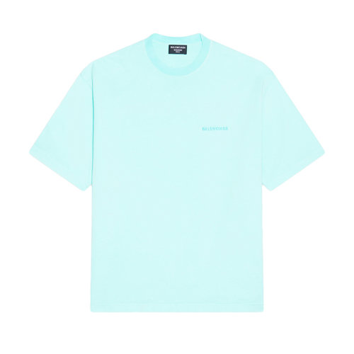 Balenciaga/巴黎世家 22年早春新款 男士綠色棉質(zhì)Logo短袖T恤612966TLVB93062