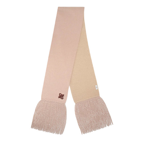 FENDI/芬迪 女士雙色駱駝絨混紡羊毛FF karligraphy刺繡 長款流蘇圍巾FXT332AHRJF1FR0