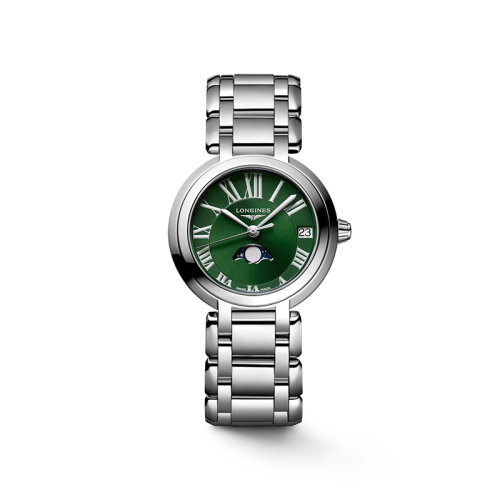 LONGINES/浪琴 22年秋冬新款 心月系列 女士橄欖綠色表盤石英機(jī)芯精鋼表殼表帶腕表30.5毫米L8.115.4.61.6