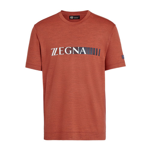 Z Zegna 桔色經(jīng)典標(biāo)志TECHMERINO? 羊毛男士短袖 T 恤 ZZT63U-VV390-6U3