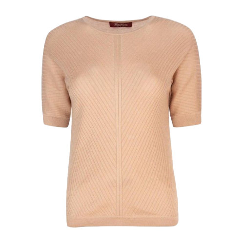 Max Mara Studio/Max Mara Studio 女裝 服飾 桑蠶絲羊毛圓領(lǐng)修身女士短袖T恤女士毛衣針織衣