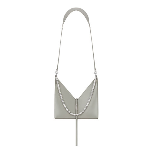 Givenchy/紀梵希  CUT OUT系列 女士小號灰色光滑小牛皮鏤空鏈式箱形斜挎單肩包BB50GTB14Y-030