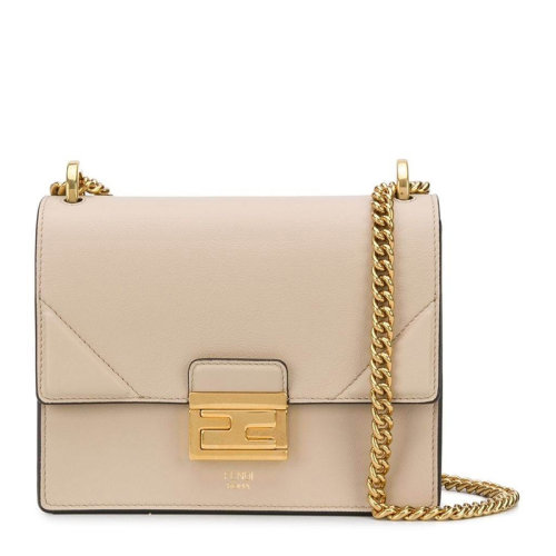 FENDI/芬迪 女士小牛皮小怪獸眼睛翻蓋鏈條包單肩包斜跨包