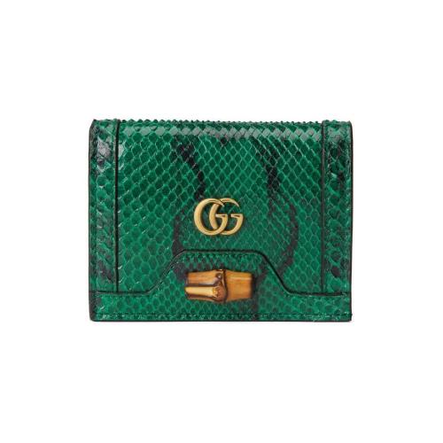  GUCCI古馳 22年秋冬 女士 Gucci Diana系列蟒蛇皮竹節(jié)卡包 658244 LU3XT 3120