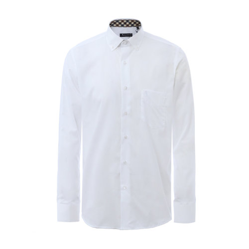 Aquascutum/雅格獅丹 棉質(zhì)翻領(lǐng)男士長袖襯衫 襯衣 男裝