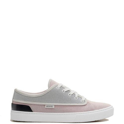 HERMES/愛馬仕 22年秋冬新款 Enjoy系列 男士覆盆子色/藍色/白色帆布和絨面山羊皮運動鞋H221910ZHBF420