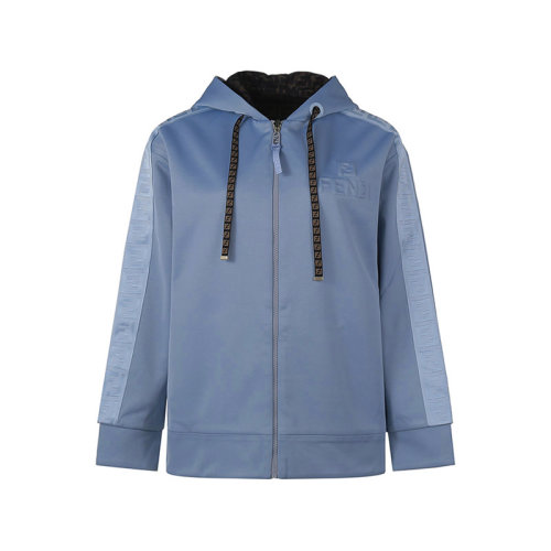 FENDI/芬迪 女士寬松版雙面穿連帽衛(wèi)衣運(yùn)動(dòng)衫外套FF老花圖案 FAF142 AGOP