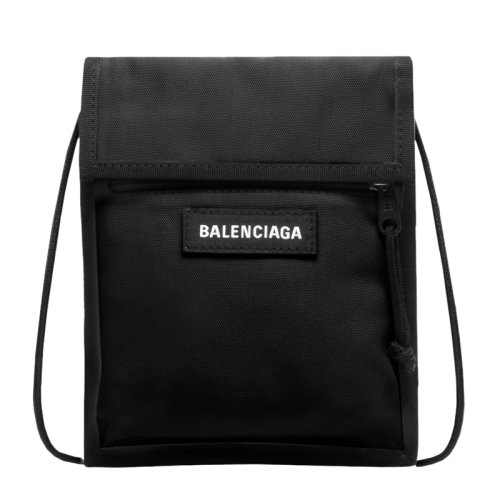 Balenciaga/巴黎世家 Explorer系列女士黑色尼龍經(jīng)典字母徽標(biāo)印花裝飾單肩包斜挎包手拿包錢包男包 532298-9TYY5-1000
