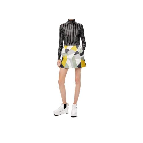  LOEWE羅意威 22年秋冬 女士 半身裙 Patchwork mini skirt in nappa S359Y20L19-9990