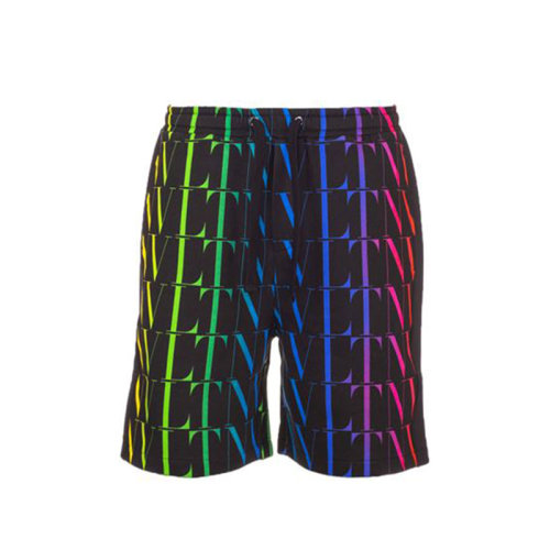 Valentino/華倫天奴  男褲 春夏 時尚 VLTN多色印花 男士黑色短褲 VV3MD02Q6LF20K  HKY210303