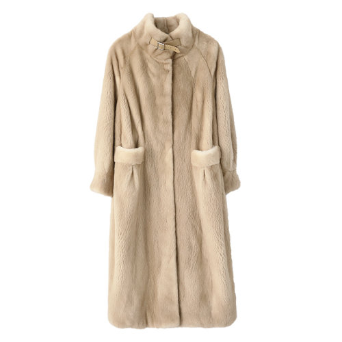 GeleiStory/GeleiStory丹麥進(jìn)口貂皮大衣女整貂長款新款時尚高領(lǐng)顯瘦水貂皮草外套女女士外套 女士皮草