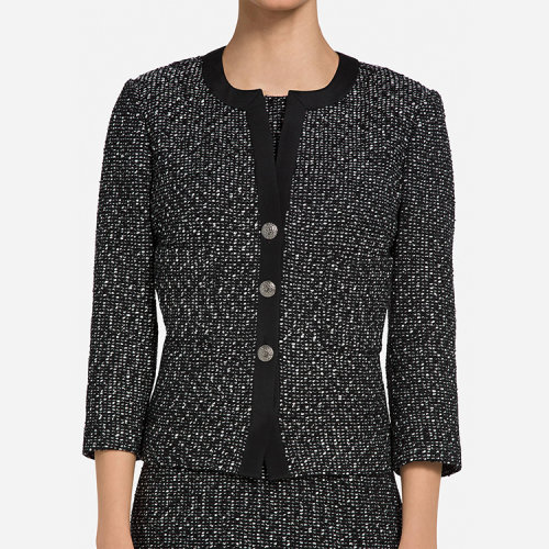 St.John/盛薔緞帶花呢針織女士夾克K6101B1