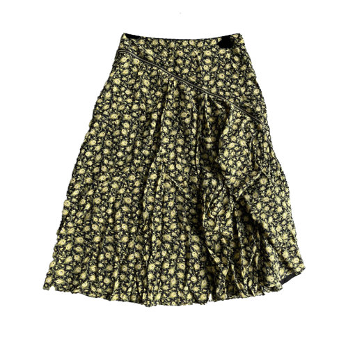 Burberry博柏利   花卉圖案桑蠶絲拉鏈女裙