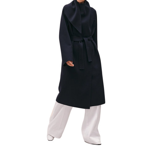 HERMES/愛(ài)馬仕 22年早春新款 女士深藍(lán)色純羊絨浴袍風(fēng)格的大衣H2E0113DB5H36