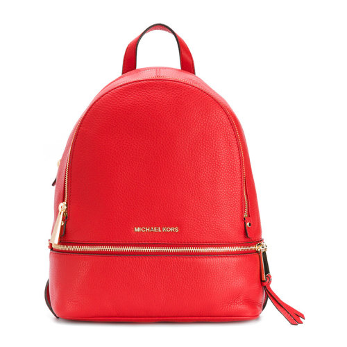 Michael Kors/邁克·科爾斯 RHEA ZIP系列 女士時尚牛皮雙拉鏈簡約雙肩包