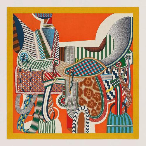  HERMES愛馬仕 22年秋冬 女士 披肩 Chale 140 La Selle Imaginaire H243846S 02