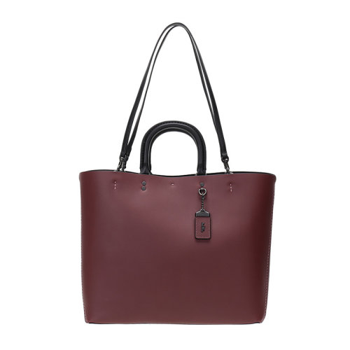 COACH/蔻馳  Rogue系列 女士酒紅色皮質(zhì)托特手提包 59136_BPBOR