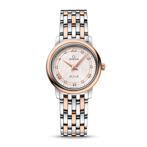 OMEGA/歐米茄 碟飛系列 典雅 精鋼 18K金 鉆石刻度 石英機(jī)芯 女士腕表 424.20.27.60.52.003