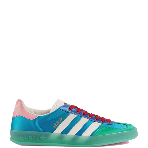  GUCCI/古馳 22年秋冬新款 adidas聯(lián)名系列 女士淺藍(lán)色真絲硬緞配可持續(xù)材料Demetra運動鞋?707867U7R103660