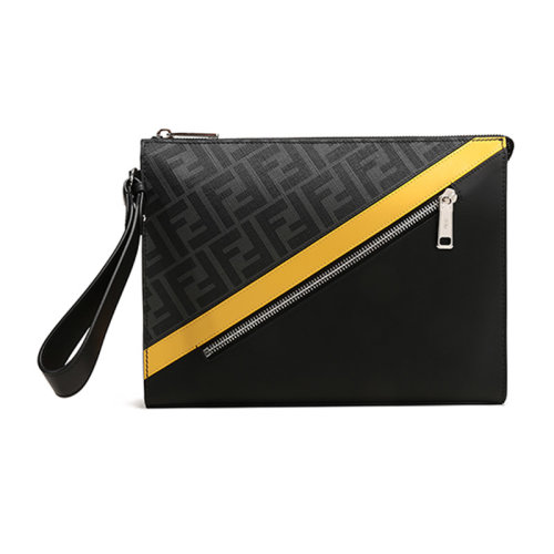 FENDI/芬迪 2020秋冬 男士涂層織物/配皮手拿包 7VA491 A9XS