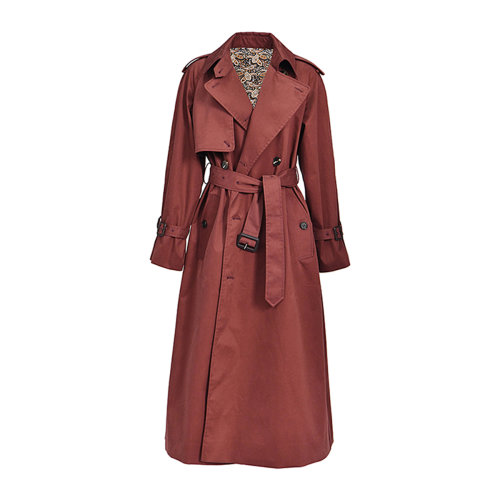 GeleiStory/GeleiStory 春季新款湯唯春晚同款文藝復古純棉中長款風衣外套女 女裝＞女士外套＞女士風衣