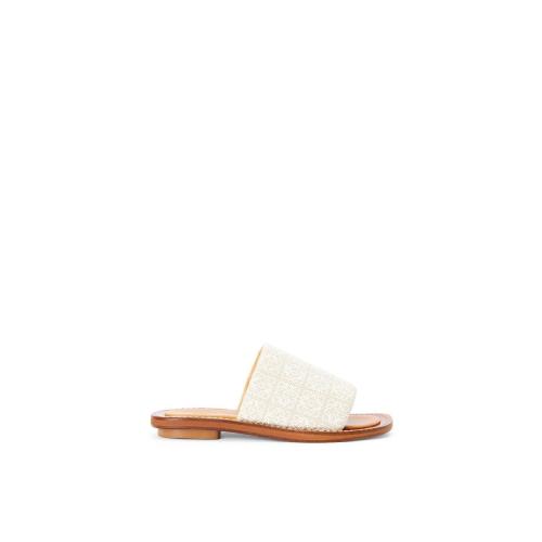  LOEWE羅意威 22年秋冬 女士 拖鞋 Slide in Anagram jacquard and calfskin L815465X40-2163