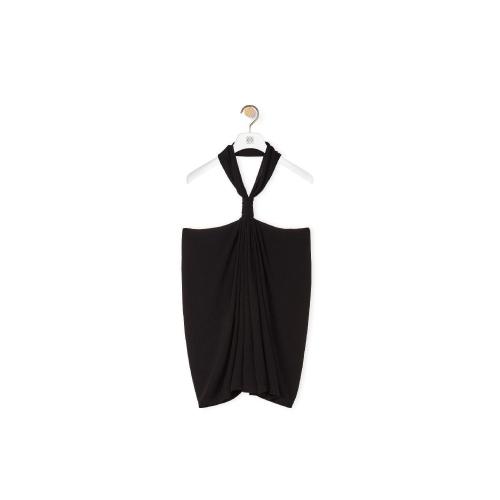  LOEWE羅意威 22年秋冬 女士 短袖襯衫 Halterneck top in viscose crepe jersey S359Y07X23-11