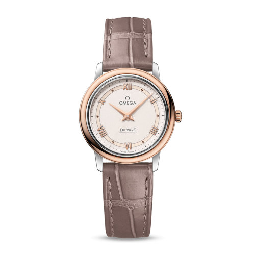 OMEGA/歐米茄 碟飛系列 典雅 精鋼 18K金 石英機(jī)芯 女士腕表 424.23.27.60.09.001