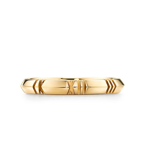 Tiffany & Co./蒂芙尼  Atlas X系列 18K金黃金羅馬數(shù)字戒指 GRP11738