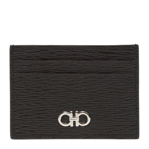 Salvatore Ferragamo/菲拉格慕 男士黑色logo鐵飾卡包 66-A387-704957（99新未使用）