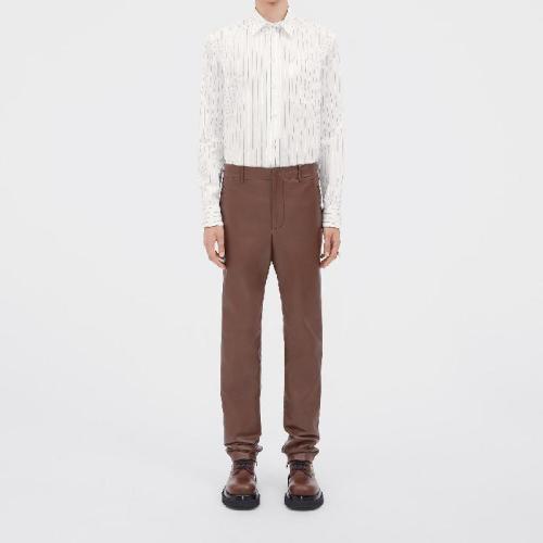  BV葆蝶家 22年秋冬 男士 長袖襯衫 chemise en popeline de coton a fines rayures 714030V2FE