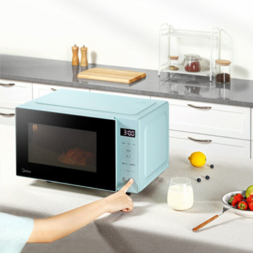 Midea/美的 家用平板加熱微波爐20L 一鍵解凍 微波5檔活力PM2012 簡易操作
