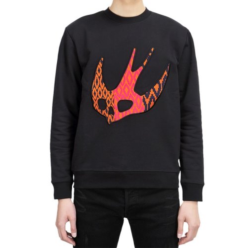  Alexander McQueen/亞歷山大麥昆 男士黑色棉質衛(wèi)衣 348190-RJR28-1000 PLFSX